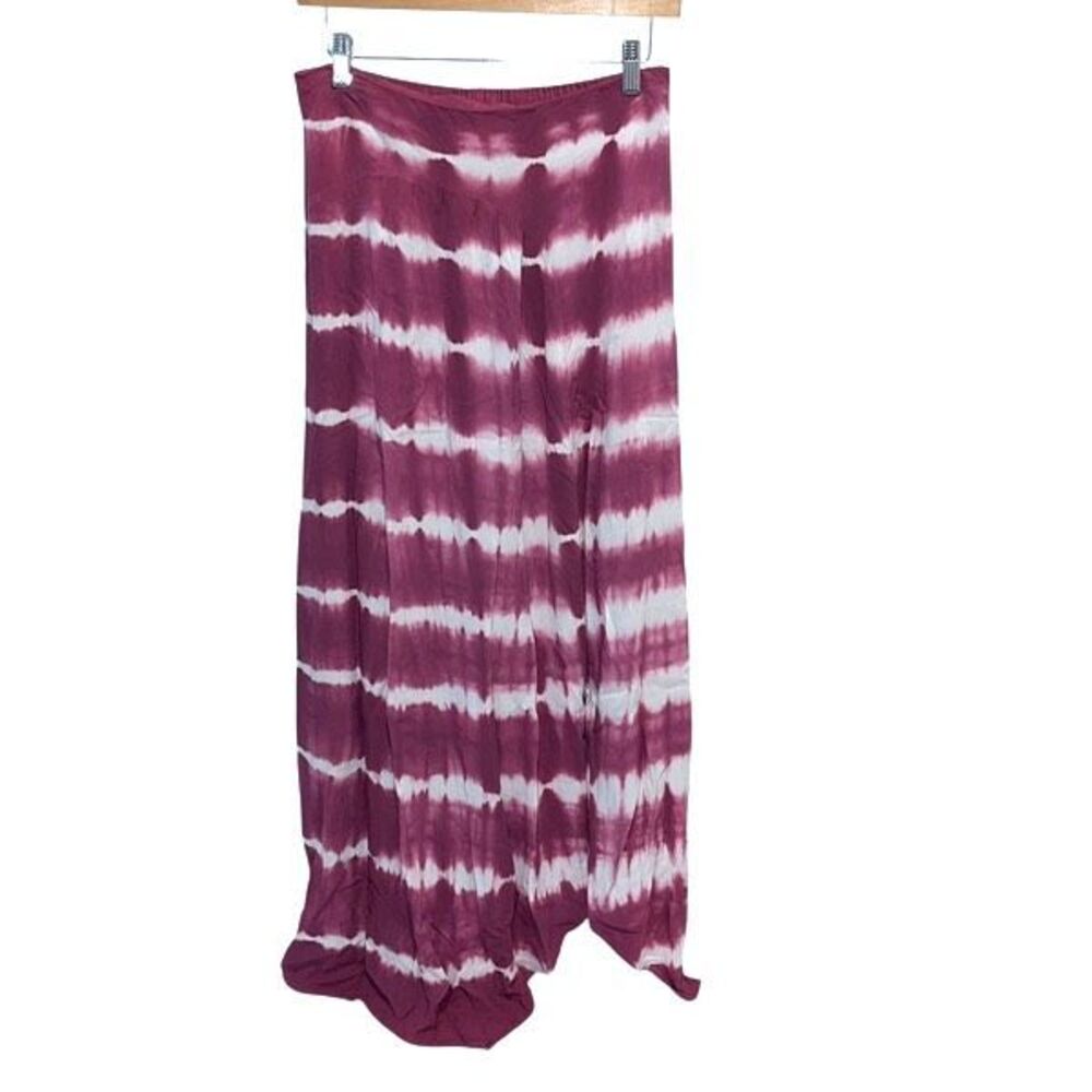 KORI America Tie‎ Dyed Rayon Maxi Skirt Slits Pull On Size Large